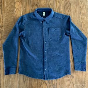 STIO Thermop Fleece Snap Shirt Men's Medium Navy Blue Casual Button Down